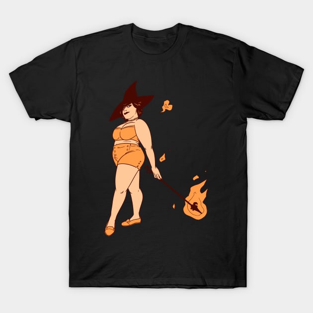 Fire Witch T-Shirt by FindChaos